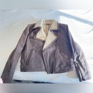 Phase two women’s leather fleece lined jacket